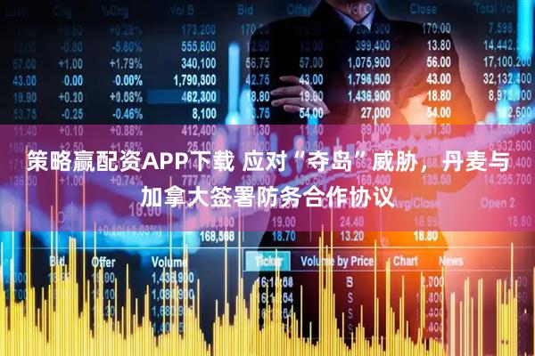 策略赢配资APP下载 应对“夺岛”威胁，丹麦与加拿大签署防务合作协议